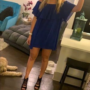 Royal blue off the shoulder dress - worn only once